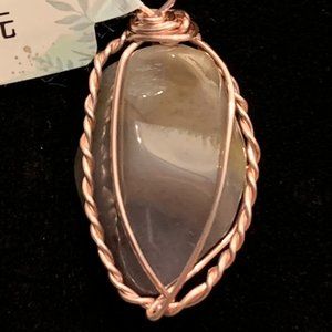 Agate (gray) #272, Polished Stone Pendant